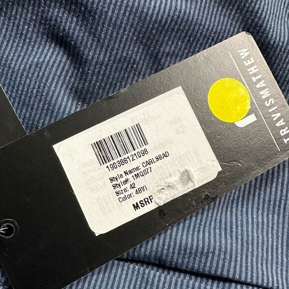 NWT Travis Mathew Men’s Carlsbad Blue Micro Stripe Golf Shorts - Size 42 - Picture 6 of 10